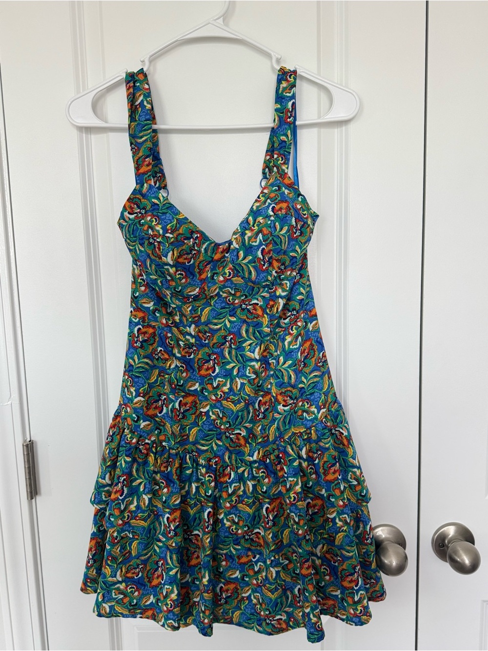 City Studio Blue Floral Print Summer Dress